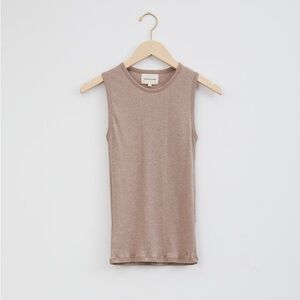 Loulou Studio Fatu Debardeur Top Camel 100% cotton Rib Jersey Tank Size S